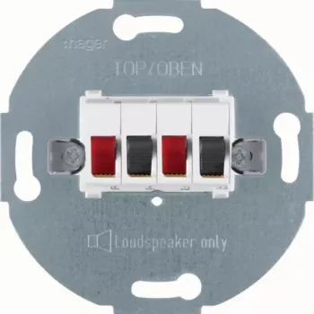 Module de connexion haut-parleur stéréo Hager WDF4800PW2 blanc polaire mat module encastré