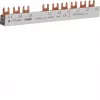 Hager KDN363J barre de phases 3 pôles à connexion à fourche 10mm² 63A 10 modules