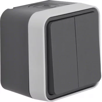 Hager WNC044 bouton-poussoir série en saillie 2 NO gris