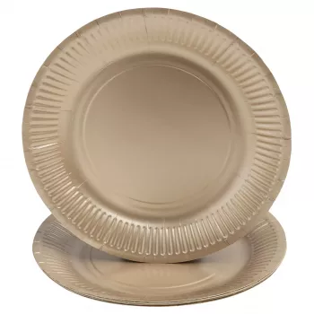 PROnappe 10 assiettes en carton rondes Ø 23 cm or