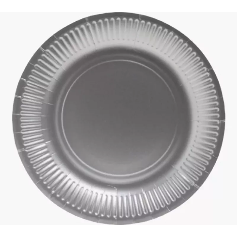 PROnappe 10 assiettes en carton Ø 23 cm argent