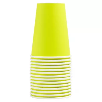 PROnappe 15 gobelets en carton 200 ml, vert kiwi (89113I)
