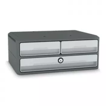 CEP Office Solution MoovUp Drawer Unit with Lock Light Grey DIN A4 Landscape DIN A5 Landscape 3 Drawers