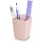 Pot à stylos CEP Office Solution Mineral 2 compartiments rose poudré rectangulaire polystyrène 74 x 74 x 95 mm