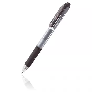 Pentel Hybrid Gel Grip stylo gel rétractable - encre noire - 0,7 mm - medium - corps transparent - pointe métal
