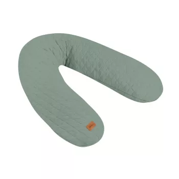 Beaba Big Flopsy Coussin d'allaitement et de grossesse Fleur de Coton Vert sauge