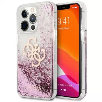 Guess GUHCP13XLG4GPI Hard Case for Apple iPhone 13 Pro Max 6.7 inch Pink Liquid Glitter 4G Big