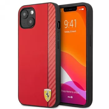 Ferrari Coque rigide On Track Carbon Stripe rouge pour Apple iPhone 13 mini 5,4