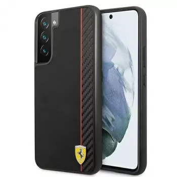 Ferrari FESAXHCS22MBK Coque rigide On Track Carbon Stripe noire pour S22+ S906