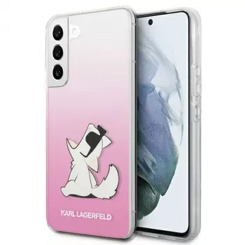 Karl Lagerfeld KLHCS22MCFNRCPI Coque rigide pour Samsung Galaxy S22+ / S906 - rose Choupette Eat
