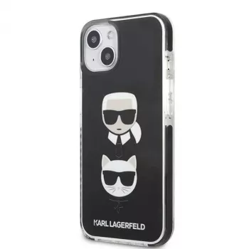 Karl Lagerfeld KLHCP13STPE2TK Hard Case for iPhone 13 mini, 5.4 inch, Black, Karl & Choupette Head