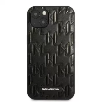 Karl Lagerfeld KLHCP13SMNMP1K Coque rigide pour iPhone 13 mini 5,4 pouces noire Monogram Plaque