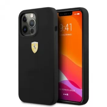 Ferrari FESSIHMP13XBK Coque rigide en silicone pour iPhone 13 Pro Max 6,7 pouces noire MagSafe
