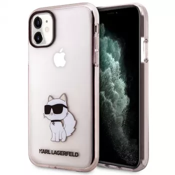 Coque rigide Ikonik Choupette Karl Lagerfeld pour iPhone 11 / XR 6,1 pouces - Rose