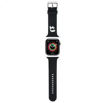 Bracelet de montre 3D Rubber Karl Head Karl Lagerfeld pour Apple Watch 42/44/45/49mm Noir