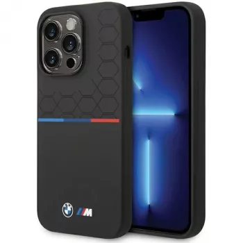 Coque silicone BMW M Collection pour Apple iPhone 15 Pro Max 6,7 pouces Noir à motif