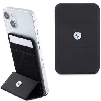 Portefeuille avec support de carte BMW Card Slot Stand Wallet MagSafe Signature Collection noir