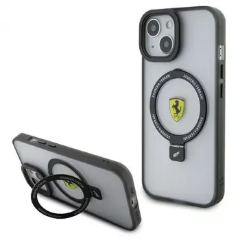 Ferrari FEHMP15SUSCAH Coque rigide transparente avec anneau iPhone 15 / 14 / 13 6,1 pouces Collection 2023 MagSafe