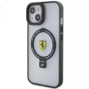 Ferrari FEHMP15SUSCAH Coque rigide transparente avec anneau iPhone 15 / 14 / 13 6,1 pouces Collection 2023 MagSafe