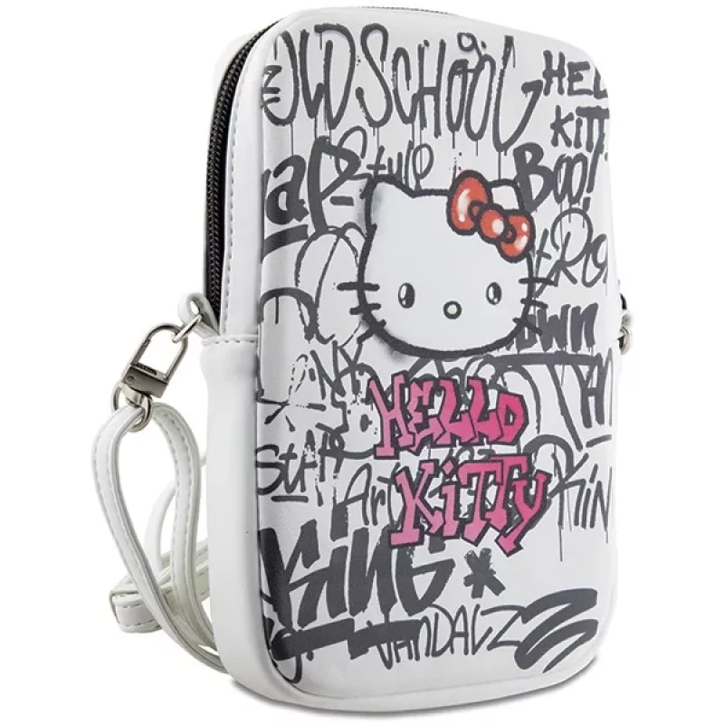 Hello Kitty Sac à épaule Graffiti Kitty Head Blanc