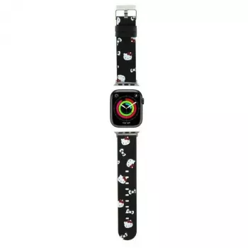 Hello Kitty HKAWMPSAPSK Bracelet Apple Watch 38/40/41mm Noir Silicone Motif Heads & Bows