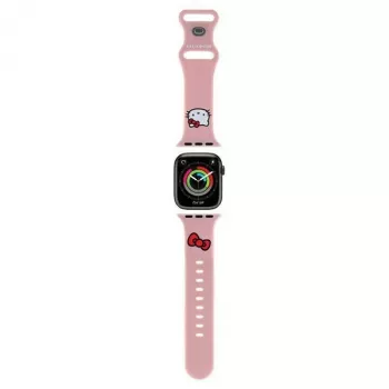 Bracelet en silicone Hello Kitty HKAWLSCHBLP pour Apple Watch 42/44/45/49 mm rose