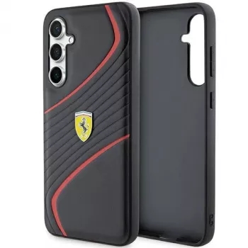 Coque rigide Ferrari FEHCS23FEPTWK pour S23 FE S711 Twist logo métal noire