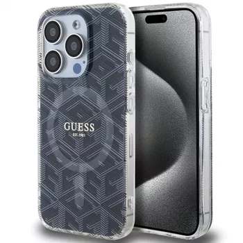 Guess GUHMP15LHGCUSTGK iPhone 15 Pro 6.1 inch Black Hardcase IML GCube MagSafe
