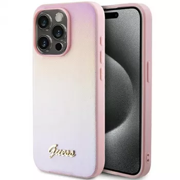 Guess coque rigide Saffiano Iridescent Script pour Apple iPhone 14 Pro Max 6,7