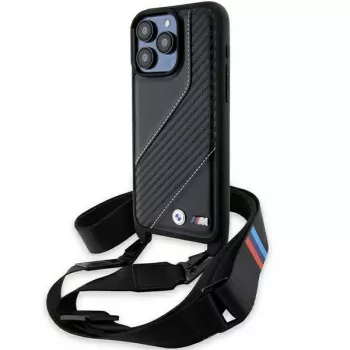 BMW BMHCP15L23PSCCK iPhone 15 Pro 6.1 noir Hardcase M Edition Carbon Stripe & Strap