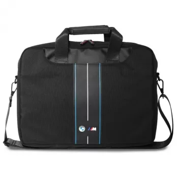 BMW sacoche pour ordinateur portable 16 pouces noir nylon bande bleue