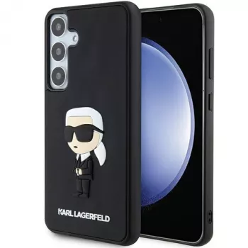 Coque rigide Karl Lagerfeld KLHCS24S3DRKINK S24 S921 3D Rubber Ikonik pour Samsung Galaxy S24 noire