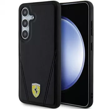 Coque rigide Ferrari FEHMS24SP3BAK S24 S921 noire Hot Stamp V Lines MagSafe