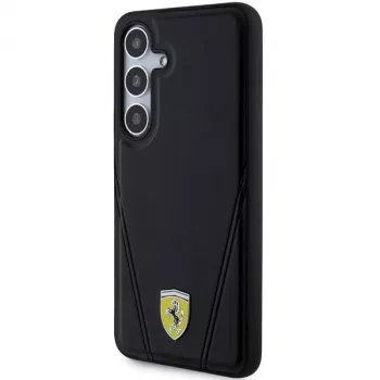 Coque rigide Ferrari FEHMS24SP3BAK S24 S921 noire Hot Stamp V Lines MagSafe