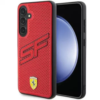 Coque rigide Ferrari FEHCS24SPINR S24 S921 rouge Big SF Perforated pour Samsung Galaxy S24