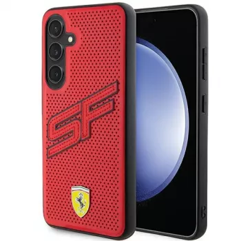 Coque rigide Ferrari FEHCS24MPINR S24+ S926 rouge Big SF Perforated pour Samsung Galaxy S24+