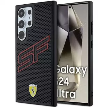 Coque rigide Ferrari FEHCS24LPINK S24 Ultra S928 noire Big SF Perforated