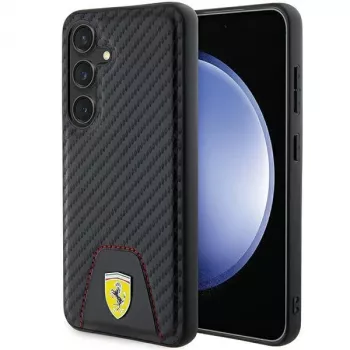 Coque rigide Ferrari FEHCS24SN3PUK S24 S921 noire Carbon Stitched Bottom