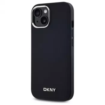 DKNY DKHMP14SPSCMCLK Coque rigide pour Apple iPhone 14, 6,1 inch, noir, logo uni, MagSafe