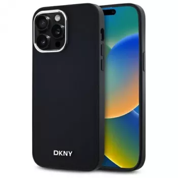 DKNY DKHMP14XPSCMCLK Coque rigide pour iPhone 14 Pro Max 6,7 inch Noir logo uni MagSafe