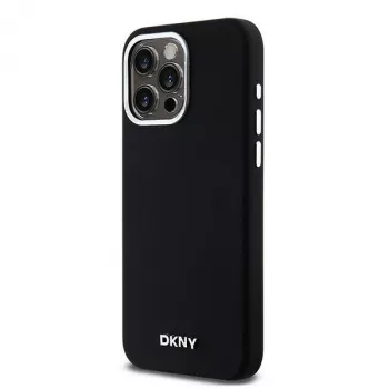 DKNY DKHMP14XSMCHLK Coque rigide en silicone liquide MagSafe noire pour Apple iPhone 14 Pro Max 6,7 pouces