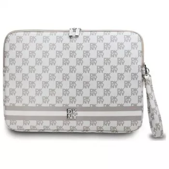 Housse DKNY DKCS16PVSHLE 16 inch beige, motif à carreaux et rayures imprimées