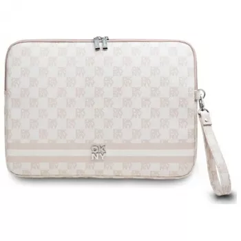 Housse DKNY DKCS14PVSHLP 14 inch rose, motif à carreaux et rayures imprimées