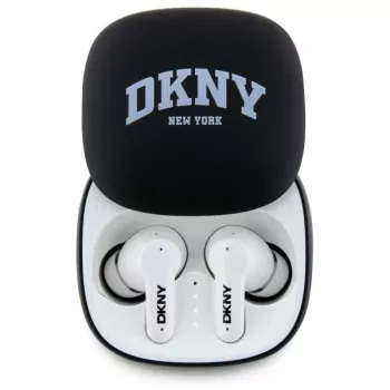 Écouteurs Bluetooth TWS DKNY DKTWS3DNYAK avec boîtier de charge, finition mate caoutchouc, noirs