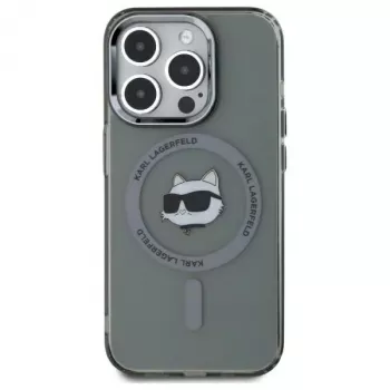 Coque rigide Karl Lagerfeld KF002417 iPhone 15 Pro Max 6,7 inch noire IML Metal Choupette Head MagSafe