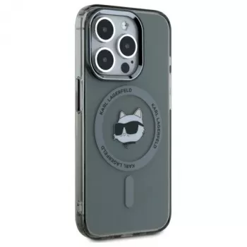 Coque rigide Karl Lagerfeld KF002417 iPhone 15 Pro Max 6,7 inch noire IML Metal Choupette Head MagSafe