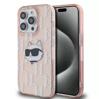 Coque rigide Karl Lagerfeld KLHCP14XHKLPCHP pour iPhone 14 Pro Max 6,7 inch rose IML Choupette Head & Monogram