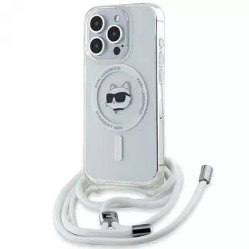 Coque rigide MagSafe Karl Lagerfeld KLHMP14XHCCHNT pour iPhone 14 Pro Max 6,7 inch transparente IML Choupette Head & Cord