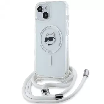 Coque rigide MagSafe Karl Lagerfeld KLHMP15SHCCHNT pour iPhone 15 / 14 / 13 6,1 inch transparente IML Choupette Head & Cord