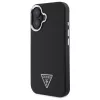 Coque rigide MagSafe Guess Grained Triangle pour Apple iPhone 16 Plus - noire